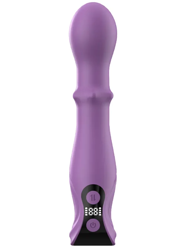 360 Triple Stimulation Vibrator LCD Display Dildo med vibrator