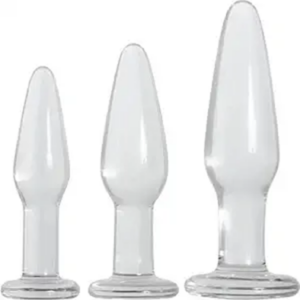 Glass Anal Training Trio 3 Clear Butt Plugs Analpluggar paket