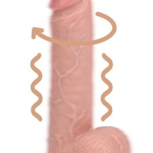 Realrock Vibrating and Rotating Straight Cock with Balls 20,8 cm