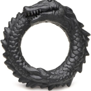 Black Caiman Silicone Cock Ring Black