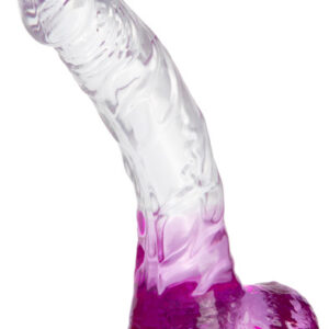 Dual Color Curved Dildo Pink 18 cm