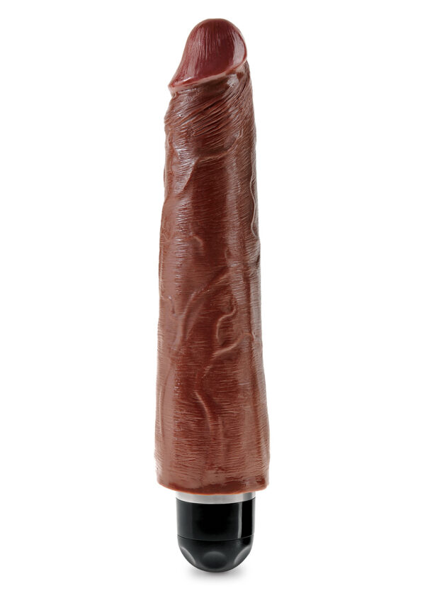 KING COCK 9'' VIBR STIFFY BROWN