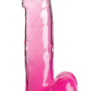 King Cock Clear With Balls Pink 18 cm
