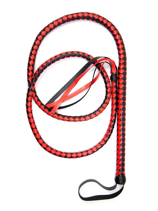 Long Whip Black & Red 210 cm