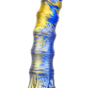 Metallic Fantasy Dildo Bamspin Blue/Gold 17,5 cm