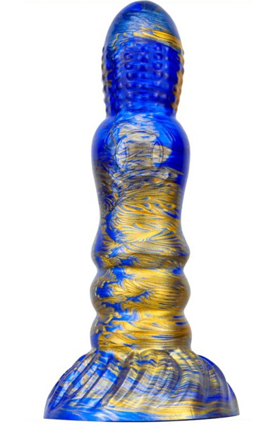 Metallic Fantasy Dildo Peern Blue/Gold 19,5 cm