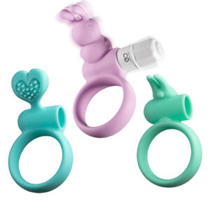 NMC Love Vibrating Silicone Penis Ornament 3pcs Penisring med vibrator