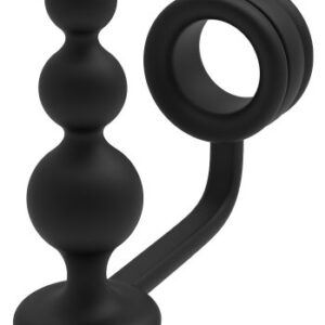 Ramrod Cockring with Beaded Anal Plug