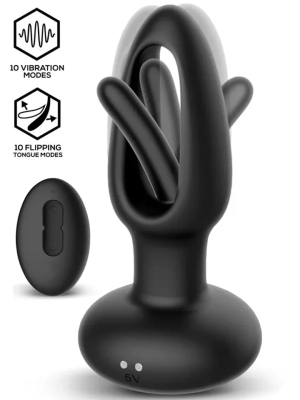 Sasha Vibrating Plug With Flipping Tongue & Remote