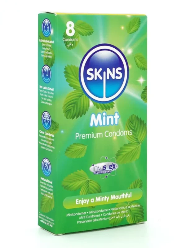 Skins Mint Condoms 8-pack Smaksatta kondomer