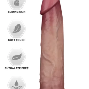 Sliding Skin Pro II Dual Layer Silicone Dildo 22,7 cm Realistisk dildo