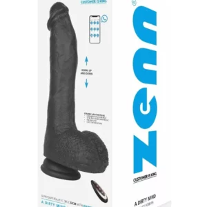 Super Soft Dildo With Heating Black 22 cm Dildo med vibrator