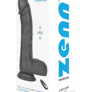 Super Soft Thrusting/Warming Dildo Black 22,2 cm Dildo med vibrator