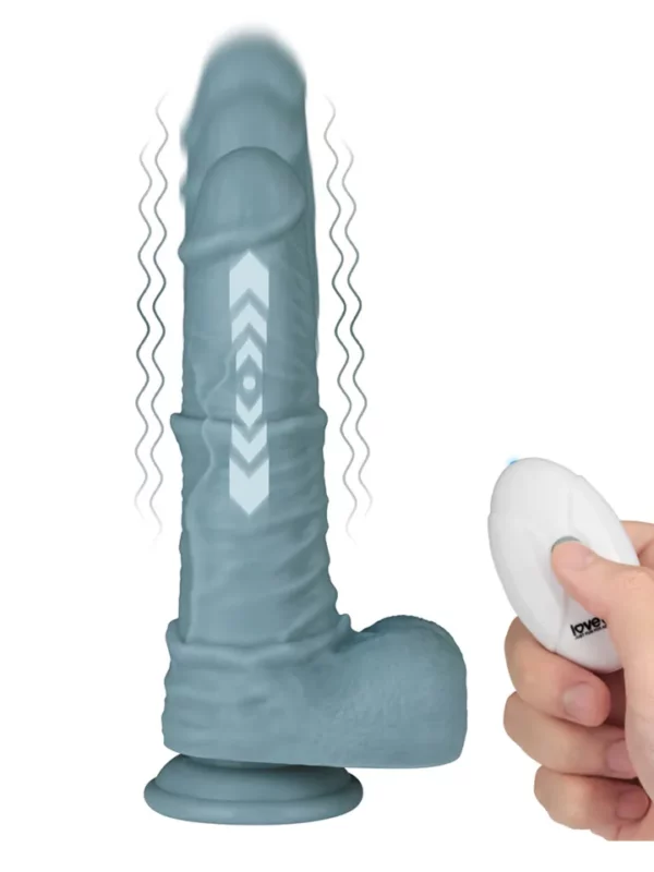 Thrusting & Vibrating Silicone Dildo 27,5 cm Dilator med vibration