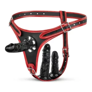 Triple Dildo Strap-On Harness