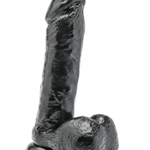 Get Real Dildo With Balls Black 18 cm