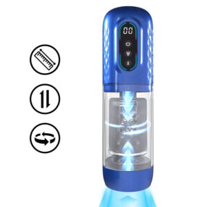 Pumped - Vortex Suction Rotation And Thrusting Masturbator Pump - Metallic Blue