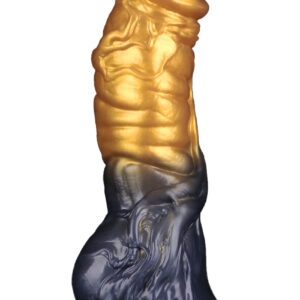 LoveToy: Aerosx, Dual Density Inflatable Dildo, 19 cm, guld/svart