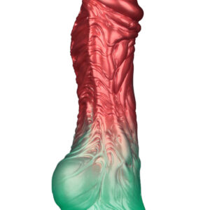 LoveToy: Aerosx, Dual Density Inflatable Dildo, 21 cm, röd/grön