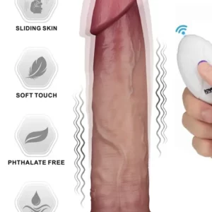 Sliding Skin Pro II Silicone Vibrating Dildo 22,7 cm Dildo med vibrator