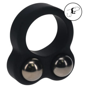 Levelz - Liquid Silicone Double Weighted Ball Cockring - Black