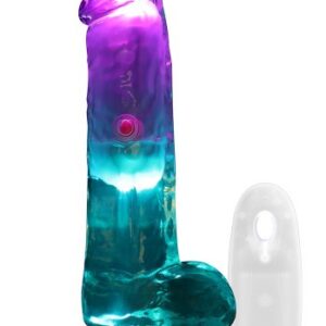 Realrock LED Vibrating Straight Cock with Balls 15 cm
