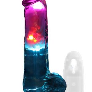 Realrock LED Vibrating Straight Cock with Balls 18 cm