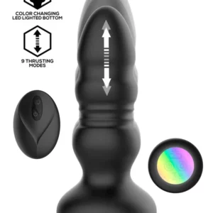 Krax Butt Plug With Vibration, Thrusting & Led Light