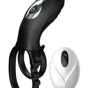 Adjustable Double Penis Ring With Remote Penisring med vibrator