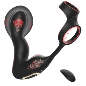 Inflatable Vibrating Prostate Massager Prostatavibrator med penisring