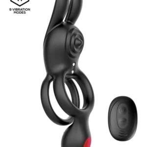 Konny Vibrating Rabbit Double Cockring Penisring med rabbit