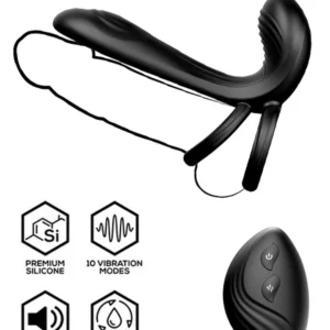 Synkox Girth Gainer Vibrating Double Cockring Penisring med vibrator