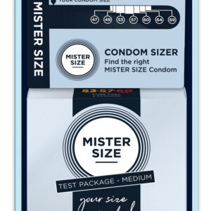 Mister Size Kondom Testpaket Medium med tre kondomer och Condom Sizer