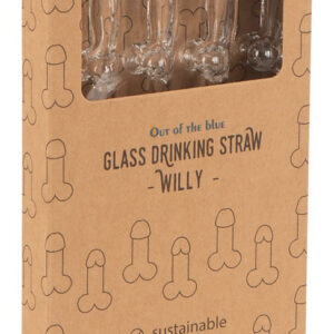 Penisformade glassugrör av glas i 4-pack för festliga tillfällen