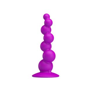 Passion Purple analplugg i mjuk silikon med bubbelstruktur, 17 cm långt