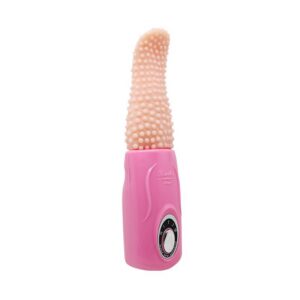 Baile Vibe tongformad minivibrator i ribbad silikon med avtagbar vibrerande bullet