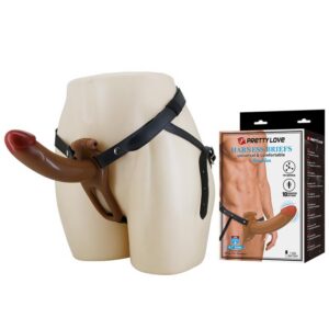 Bradden strap-on set med vibrerande hollow-dildo och justerbar nylonsele