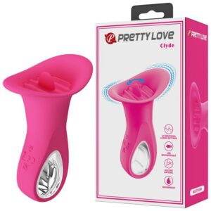 Clyde tungvibrator med rörlig tunga och vibrationsfunktioner i mjuk silikon