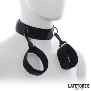 Latetobed halsband med handledsremmar i nylon, funktionell BDSM-design