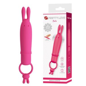 Delia bullet-vibrator med kaninöron och ringbas