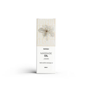Massageolja Jasmin 250 ml i glasflaska med blommig jasminarom