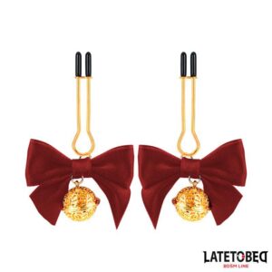 Red Bow nipple clamps med röda rosetter och justerbara klämmor