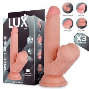 Lux Paul dildo 21 cm i silikon med svängande testiklar och realistisk design