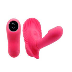 Fancy Clamshell vibrator i rosa med fjärrkontroll och ergonomisk design