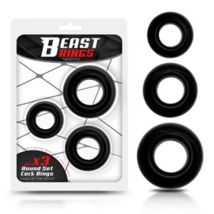 Beast Cockring Set med tre flexibla ringar av kroppssäkert material