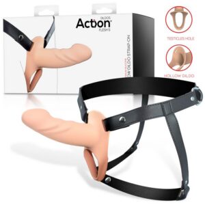 Action Strap-On med ihålig silikondildo och harness