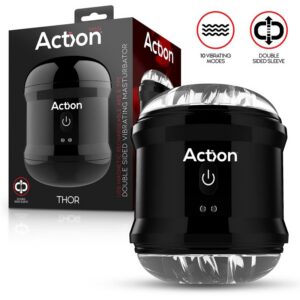 Action Thor masturbator – dubbelsidig vibrator med två öppningar