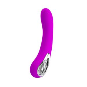 Böjd vibrator Elmer i rosa silikon med ergonomisk design för riktad stimulans