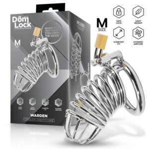 Metall penisbur Warden storlek M med öppen spiraldesign framsida