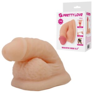 Wildon realistisk dildo 13 cm i mjuk TPE med strukturerat skaft och detaljerade testiklar